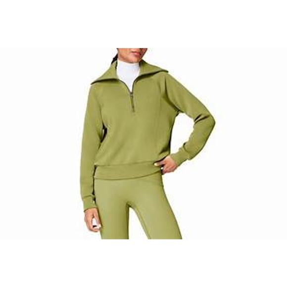 SPANX AirEssentials® Half Zip Pullover – Cypress Green – Size S - Picture 3 of 9